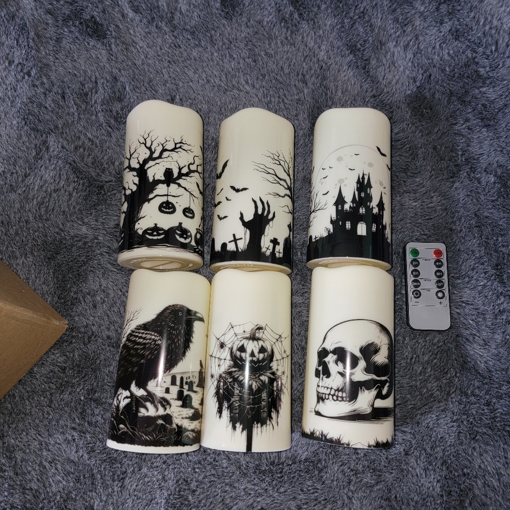 LED Halloween Candle Set with Remote NIB